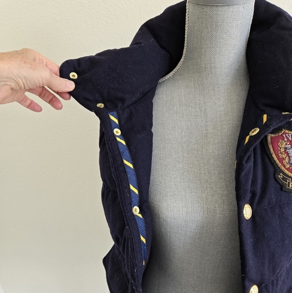 Ralph Lauren RUGBY Wool Down Classic Quilted Vest  Navy color size XS - Picture 9 of 16